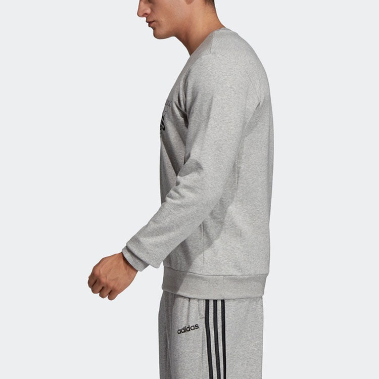 adidas Id Bos Gr Sweat Logo Printing Sports Pullover Round Neck Gray DV3066