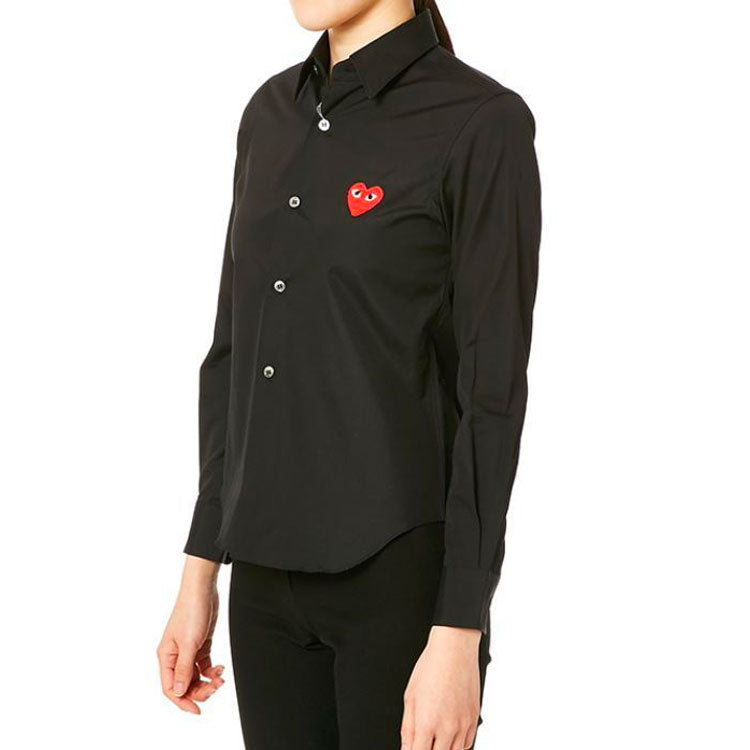 (WMNS) COMME des GARCONS PLAY L/S Shirt Red Emblem 'Black' AZ-B001-051-1