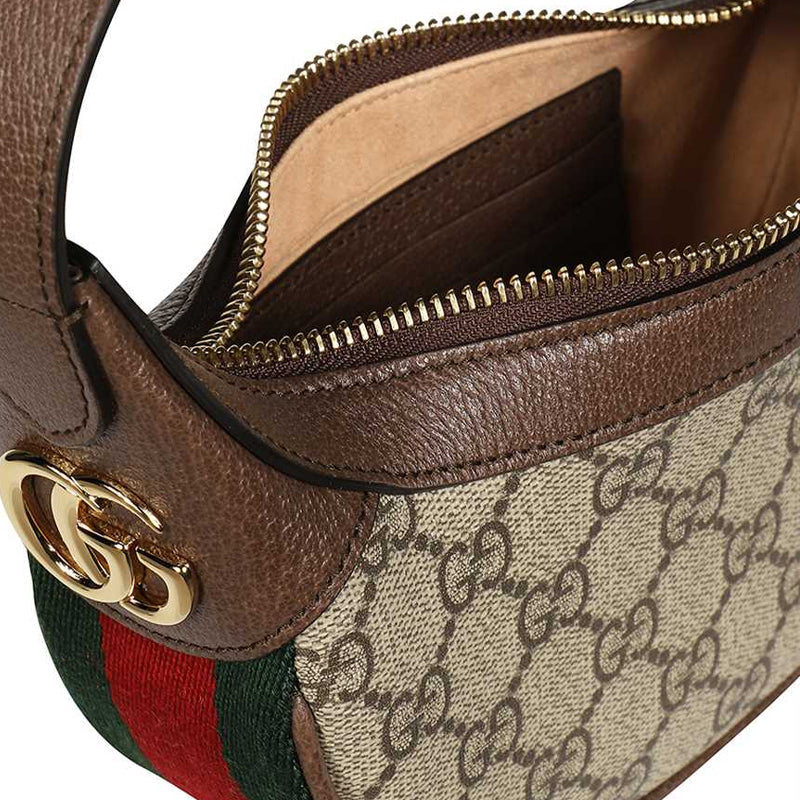 (WMNS) Gucci Ophidia Retro Logo Stripe Webbing Canvas Shoulder Bag 'Ebony Brown' 658551-96IWG-8745
