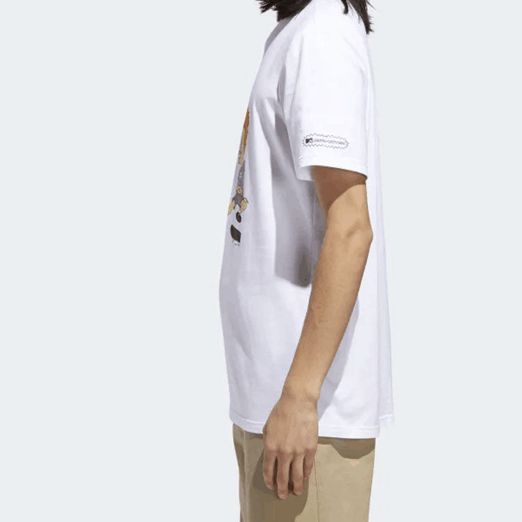 adidas originals Cartoon Casual Round Neck Short Sleeve White DU2858