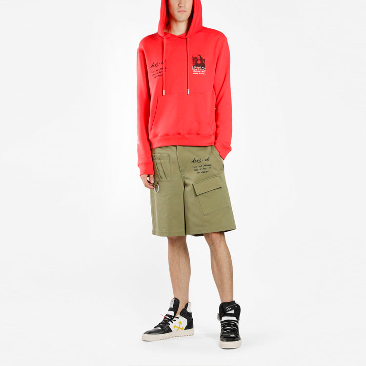 Men's Off-White Mona Lisa Printing Loose Fit Red OMBB034S190030052010