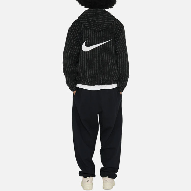 Nike x Stssy Striped Wool Jacket (Asia Sizing) 'Black' DR4413-010