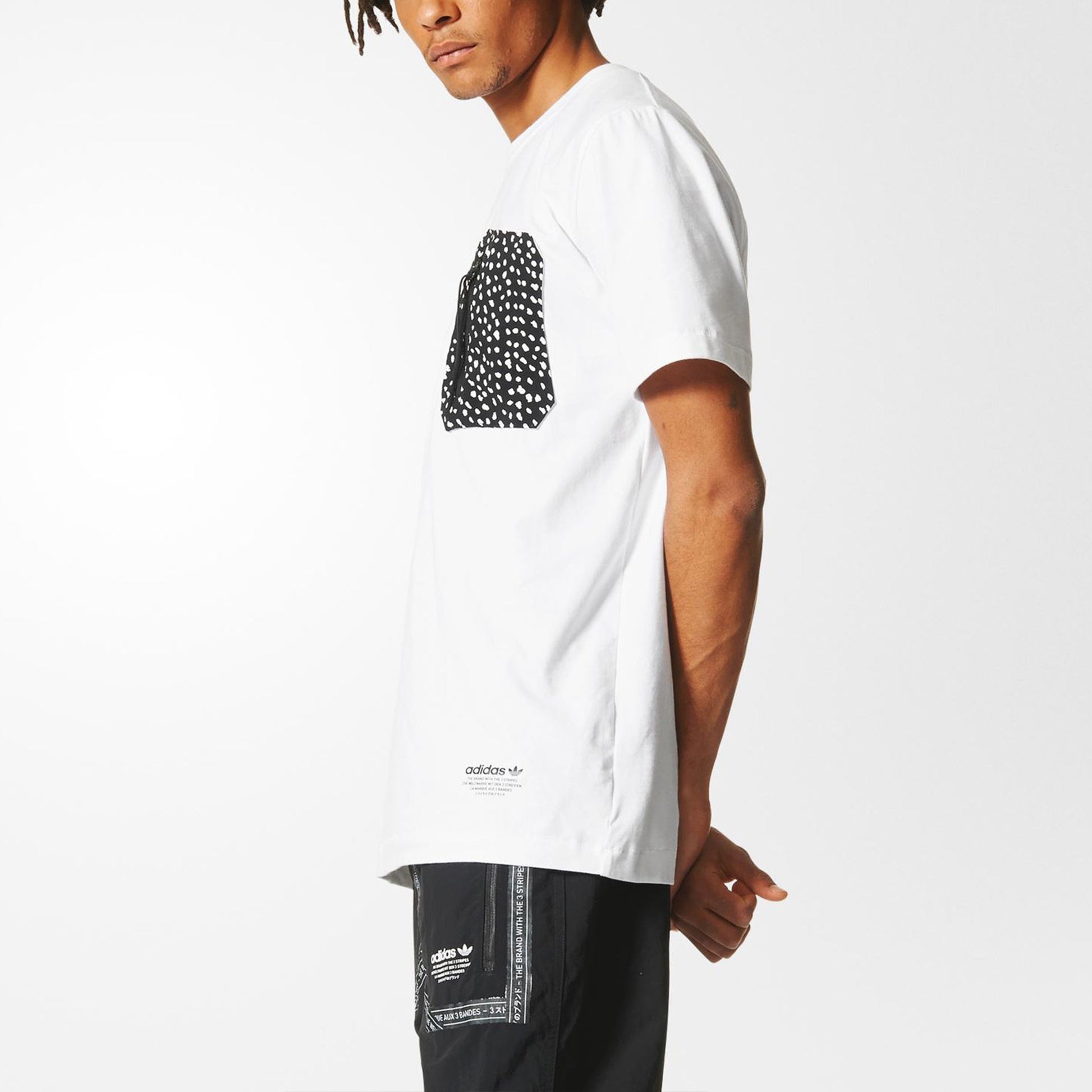 adidas originals Printing Pocket Casual Sports Round Neck Short Sleeve White BS2482