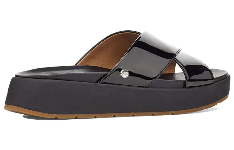 (WMNS) UGG Emily Patent Leather Black Slippers 1107896-BLK