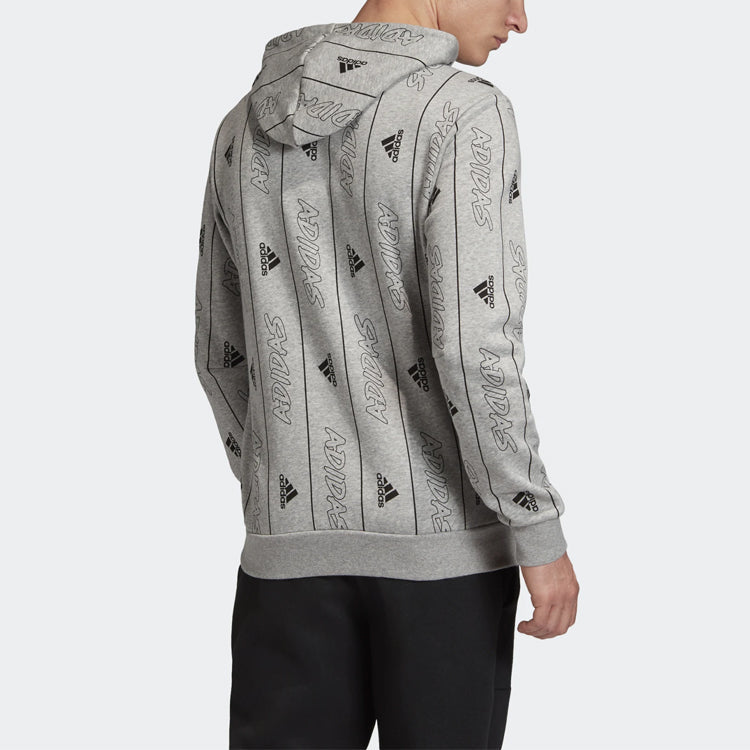 adidas Training Casual Sports hooded Alphabet Logo Gray FR7154