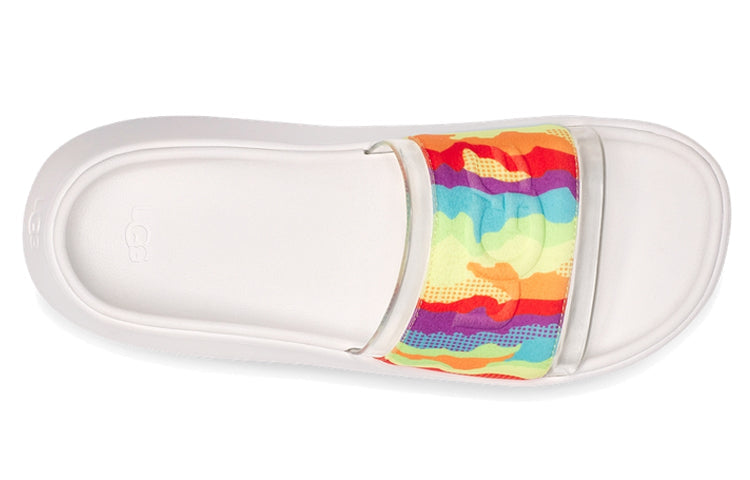(WMNS) UGG Slide Cali Collage Outdoor Flat Heel Sandals Rainbow Stripe 1120001-RSTR