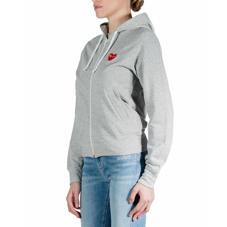 (WMNS) COMME des GARCONS PLAY Five Heats Logo Zip Hooded Jacket 'Grey' AZ-T249-051-1