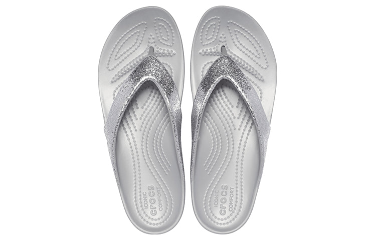 Crocs Kadee II Minimalistic Cozy Sports Slippers Unisex Silver 207314-040
