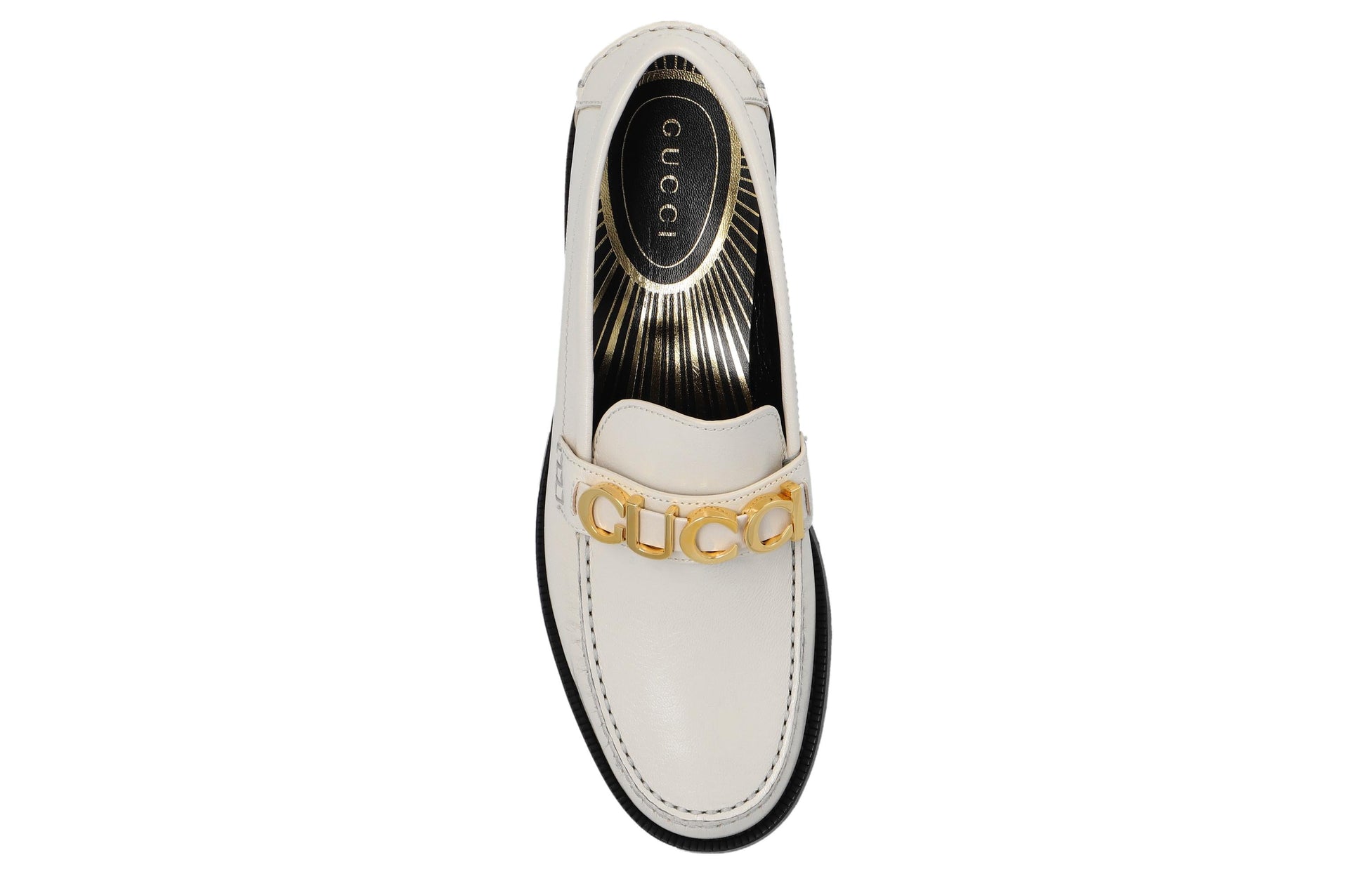 (WMNS) Gucci Loafer with Metal Gucci logo 'White' 700036-D3V00-9022
