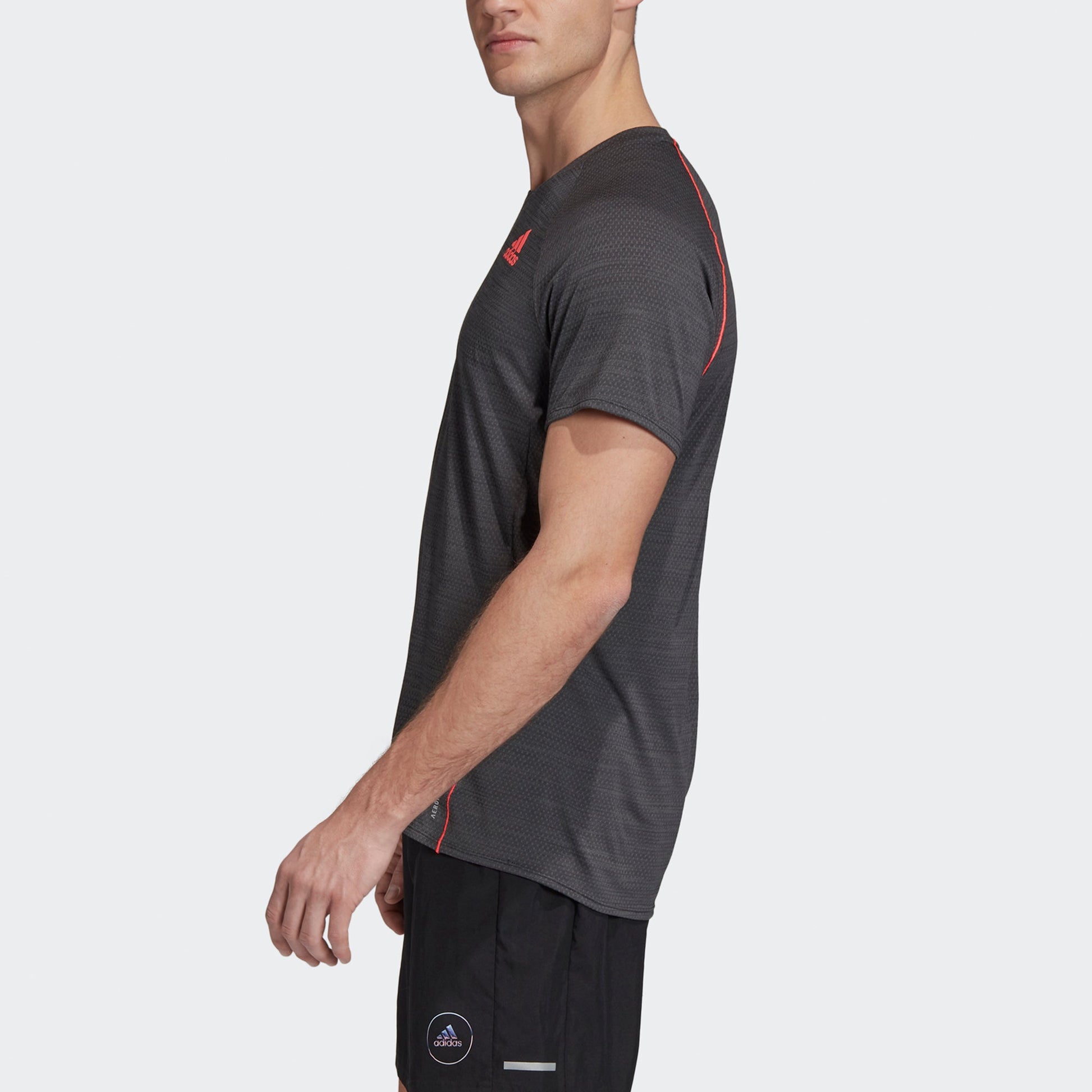 adidas Runner Tee Running Sports Training Quick Dry Short Sleeve Gray GH7895