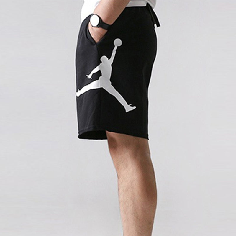 Air Jordan Jumpman Large Logo Printing Sports Knit Shorts Black AQ3116-010