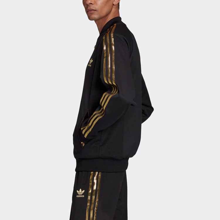adidas originals SST 24 Track Jacket Gold Stripe Retro Sports Black GK0658