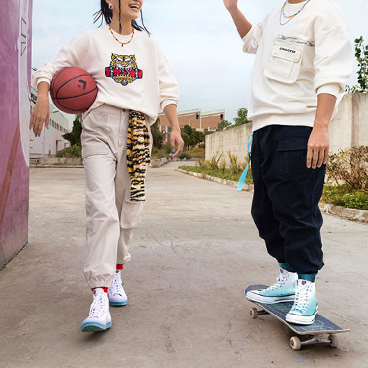 Converse New Year Series TIGER Pattern Round Neck Sports 'Milk White' 10024319-A01