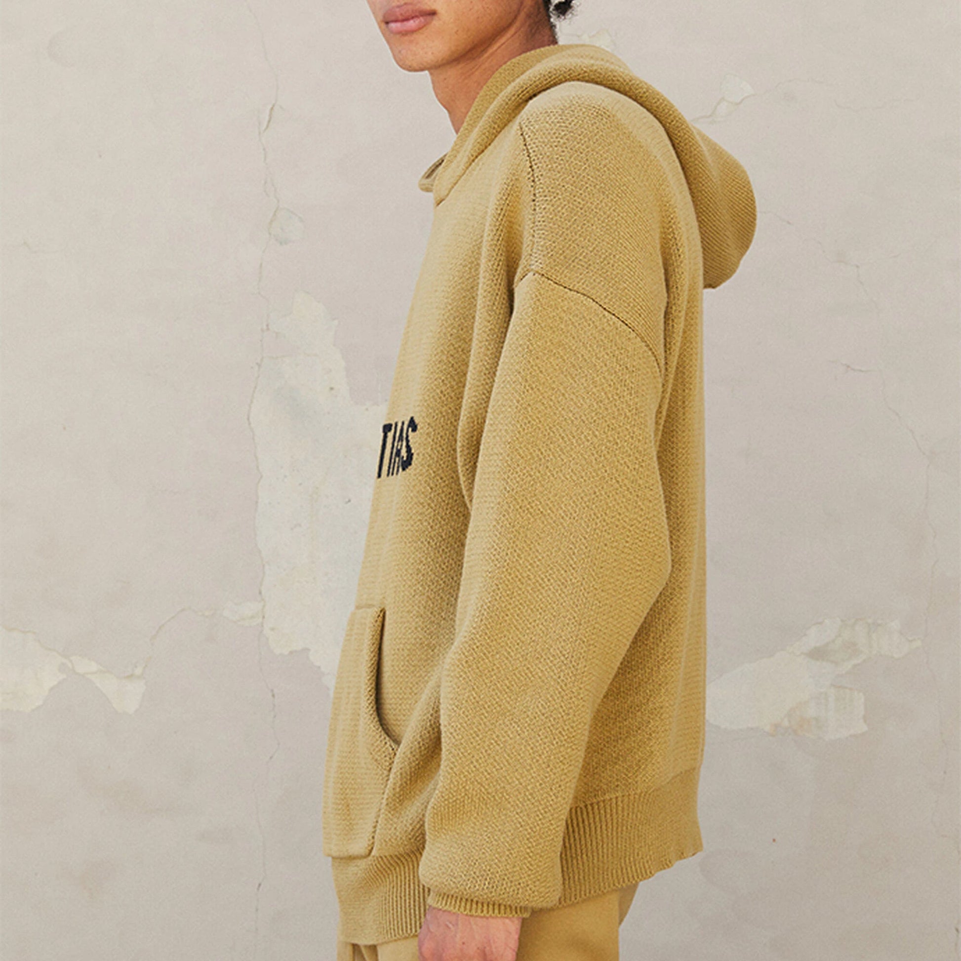 Fear of God Essentials FW21 Knit Pullover Logo Hoodie 'Amber' FOG-FW21-015