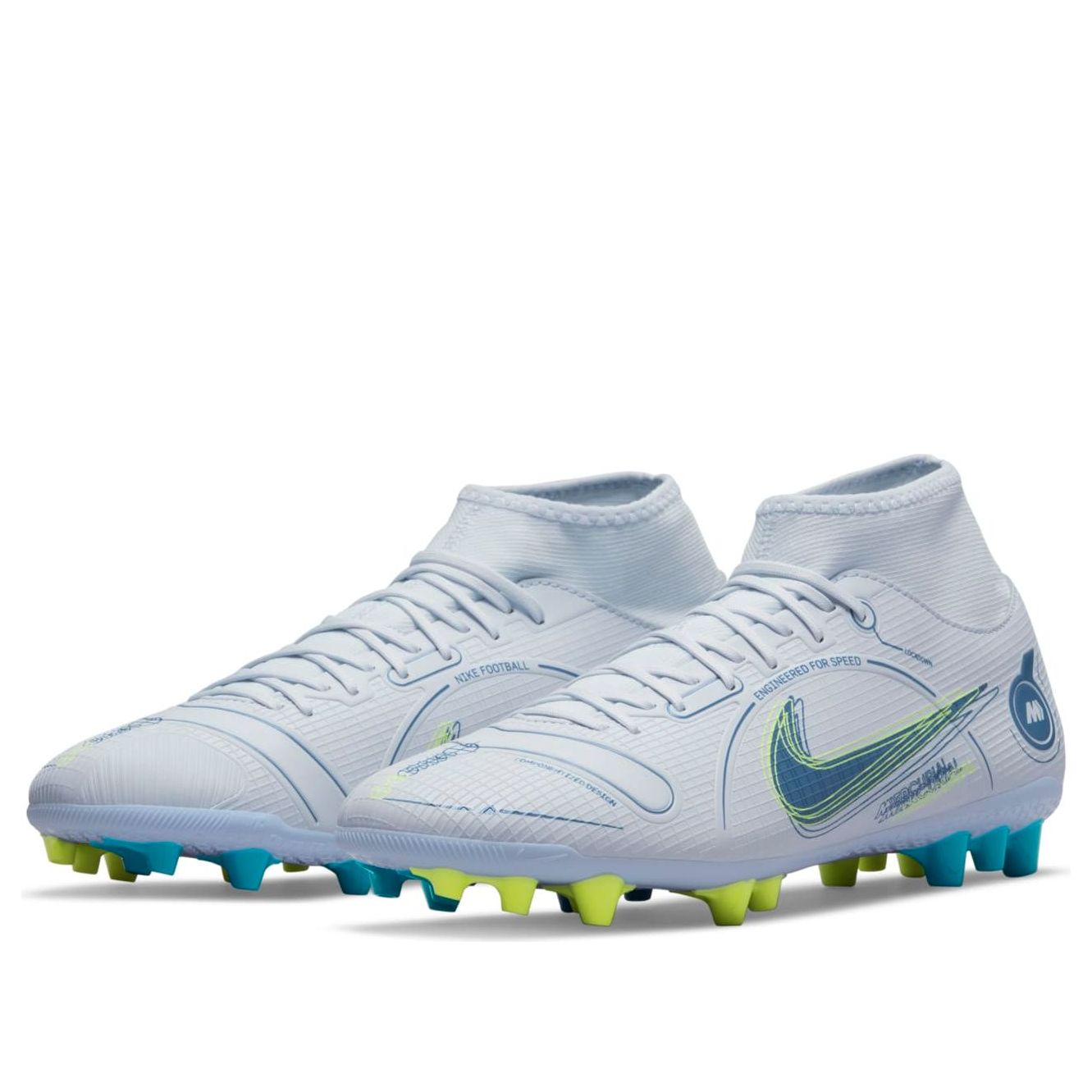 Nike Mercurial Superfly 8 Academy AG 'Grey Light Blue Yellow' DJ2866-054
