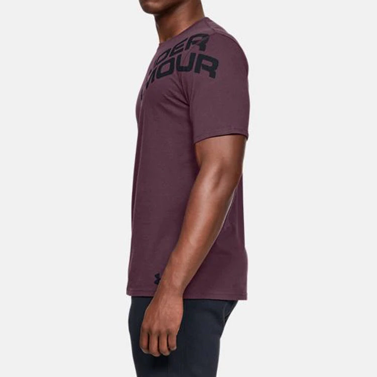 Men's Under Armour UA Wordmark Shoulder Short Sleeve Purple 1344227-520
