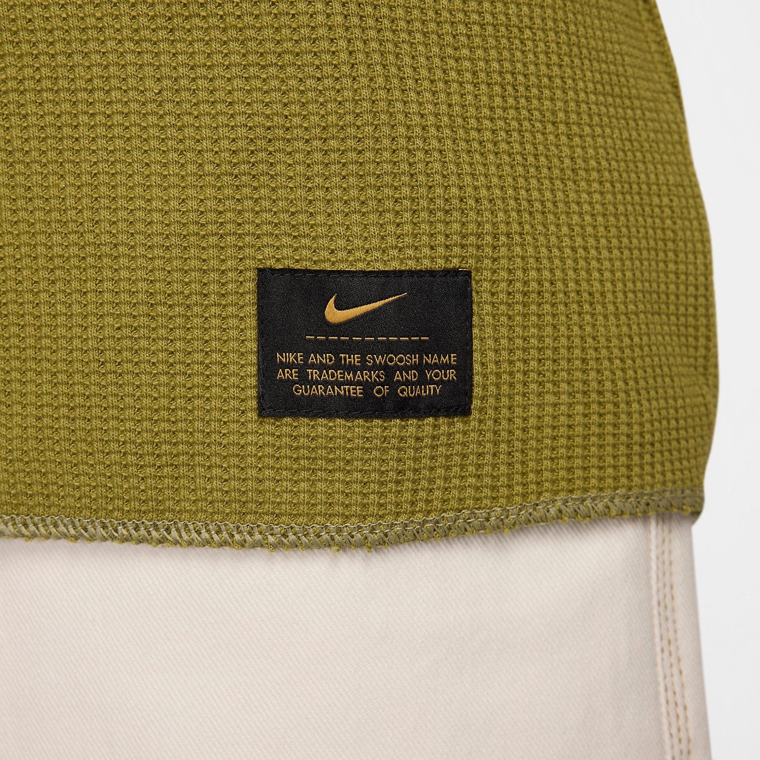 Nike Long-Sleeve Heavyweight Waffle Top 'Olive' DX0894-307