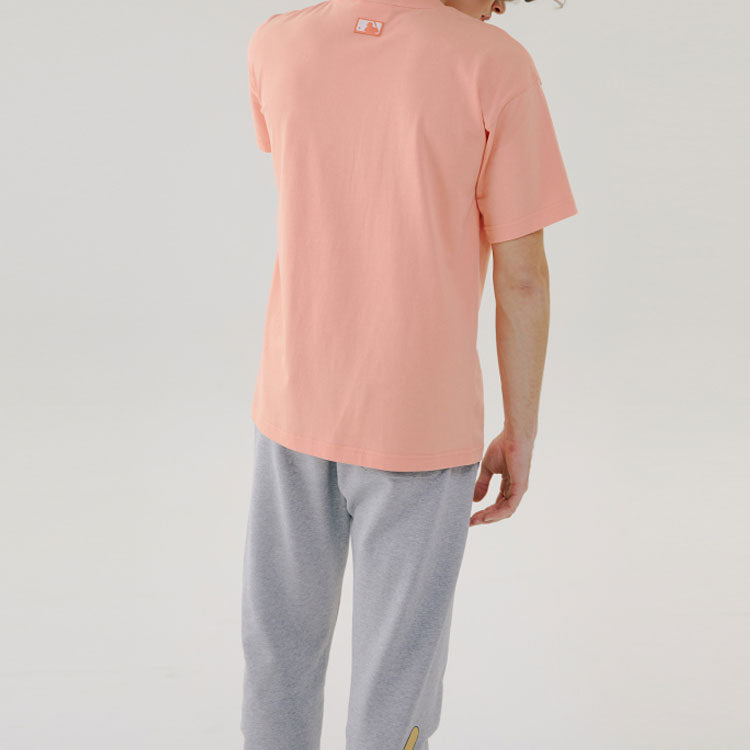 MLB  Disney Mickey Crossover New York Yankees Basic Printing Round Neck Short Sleeve Unisex Pink 31TSK3031-14O