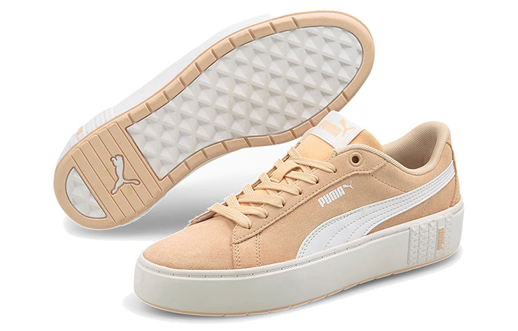 (WMNS) PUMA Smash Platform V2 Suede 'Khaki White' 373037-06