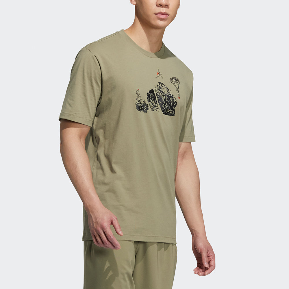 adidas Jump Gfx Ss T Cartoon Pattern Round Neck Sports Short Sleeve Green H20796