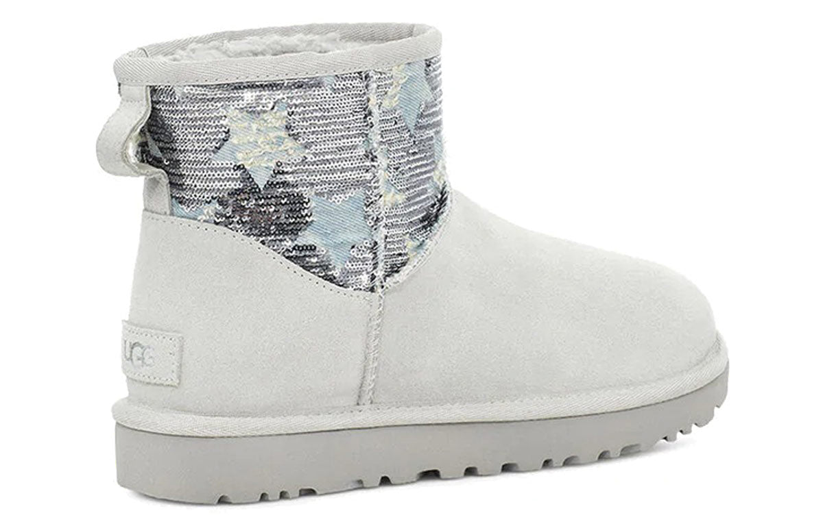 (WMNS) UGG Classic Mini Sequin Stars 'Grey White' 1109441-GRV