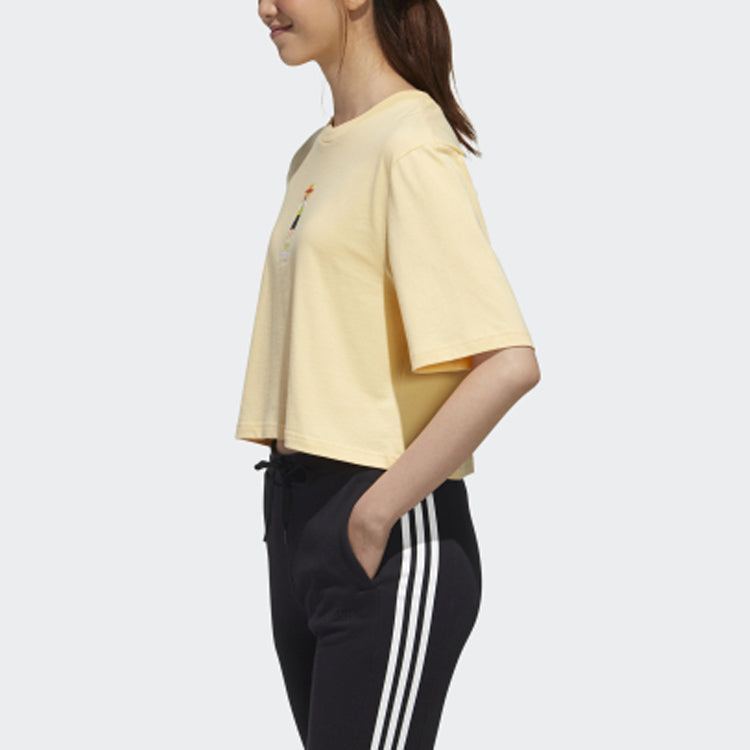 (WMNS) adidas neo Casual Sports Short Sleeve Orange Yellow GP5802
