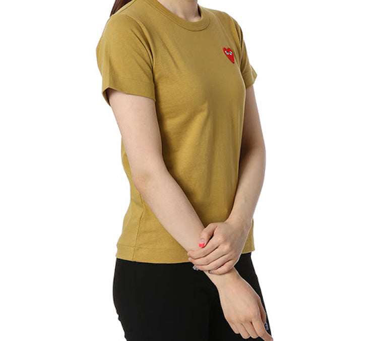 (WMNS) COMME des GARCONS PLAY Heart Logo Tee 'Mustard' AZ-T211-051-5