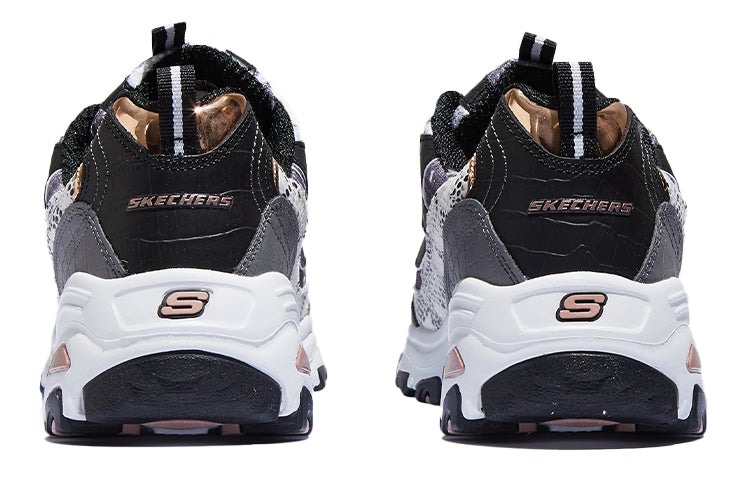 (WMNS) Skechers D'Lites-Runway Ready Low-Top Daddy Shoes Black/Purple 11918-BKRG