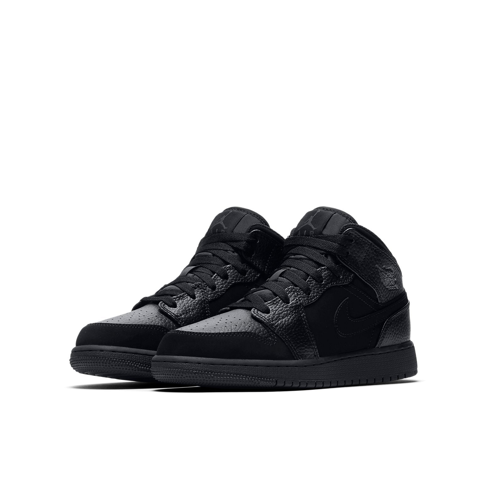 (GS) Air Jordan 1 Mid 'All Black' 554725-064