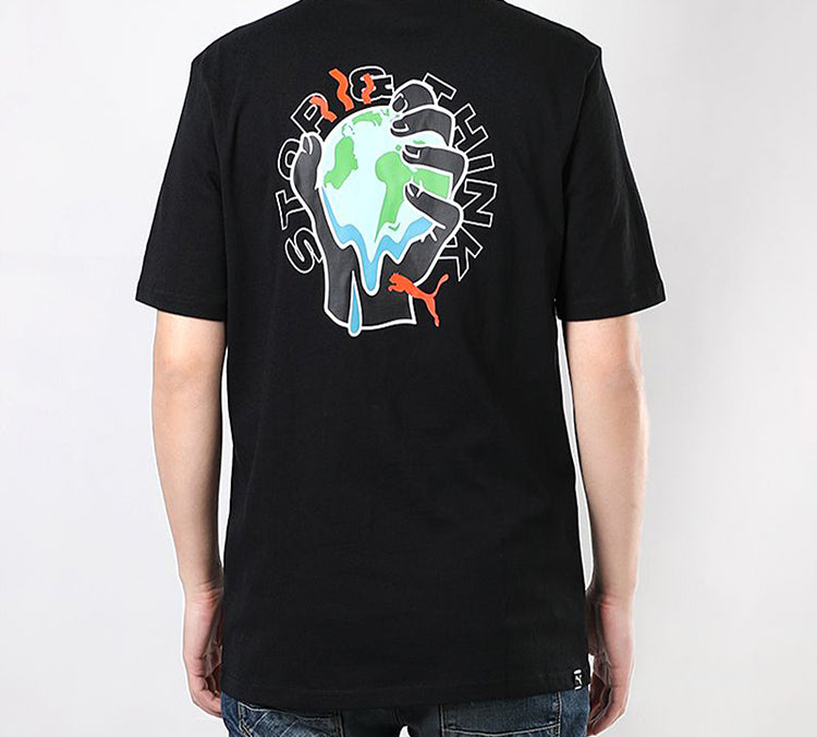 PUMA Environmental Friendly Printing Round Neck Short Sleeve Black 599181-01