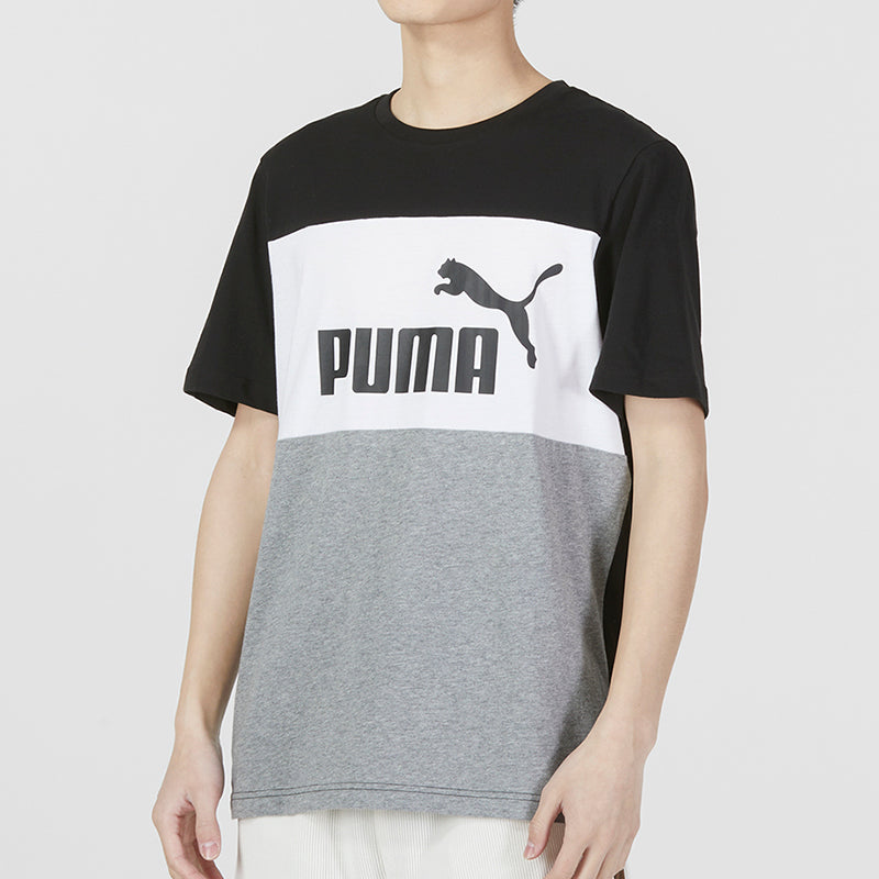 PUMA Ess Colorblock Logo Tee 'Grey' 677859-01
