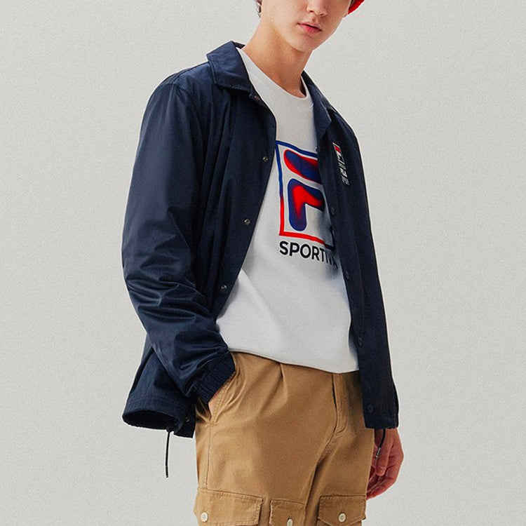 FILA Logo Printing Sports Woven Jacket Blue F11M048703F-NV