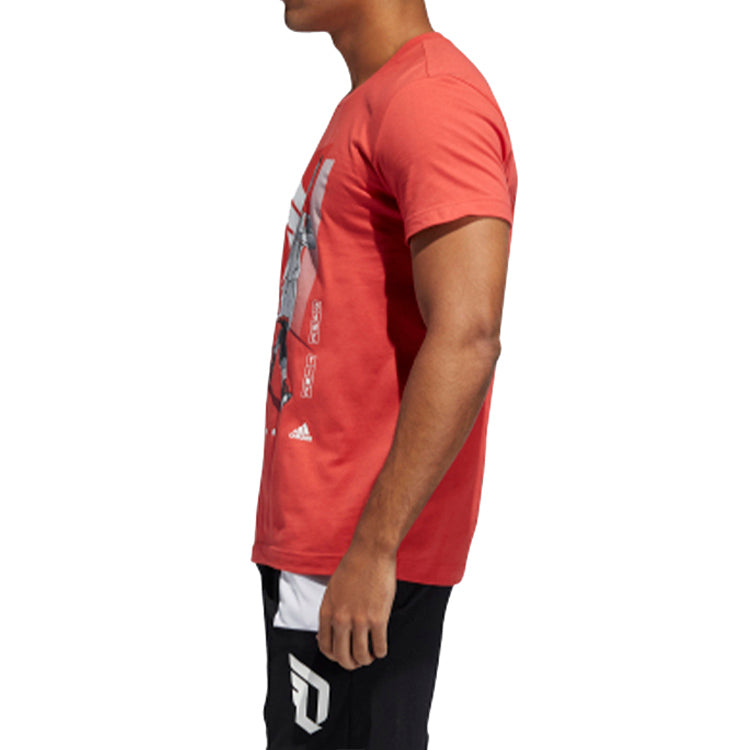 adidas Basketball Sports Round Neck Short Sleeve Red FT8837