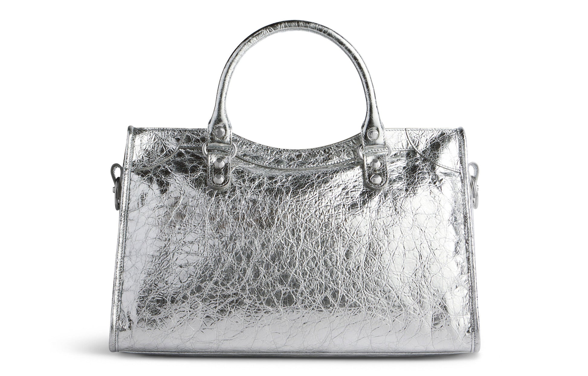 (WMNS) Balenciaga Le City Medium Bag Metallized 'Silver' 7977862AA9R8122