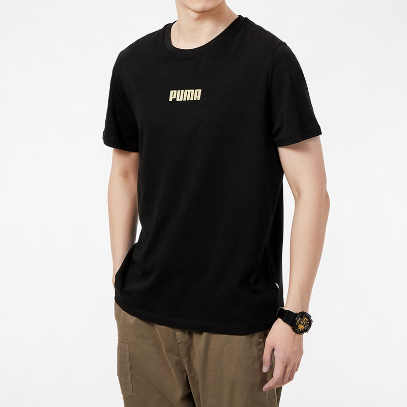 PUMA Alphabet Printing Casual Sports Short Sleeve Black 847651-01