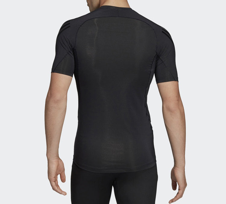 adidas Stripe Printing Training Short Sleeve Black DQ3563