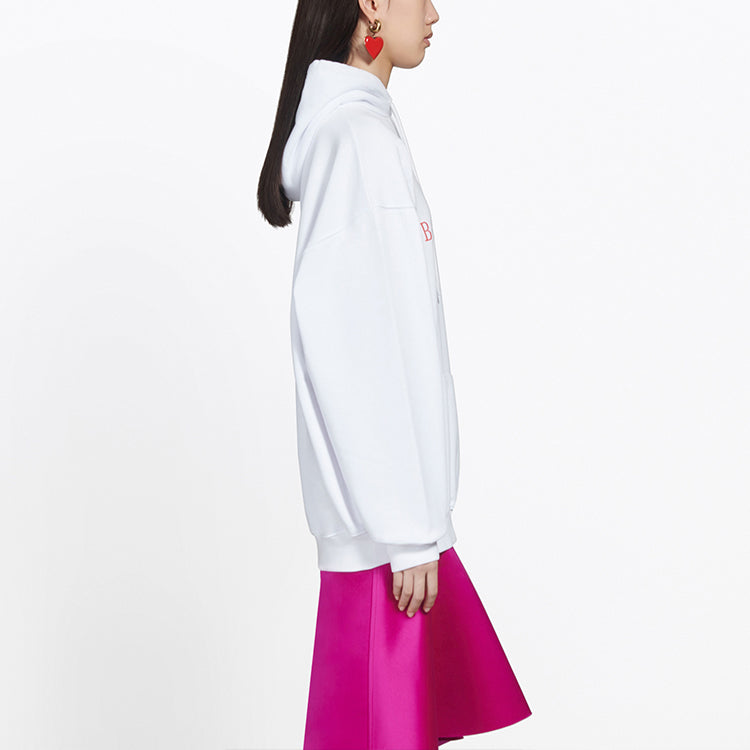 (WMNS) Balenciaga Rainbow Logo Hoodie White 570798TEV509044