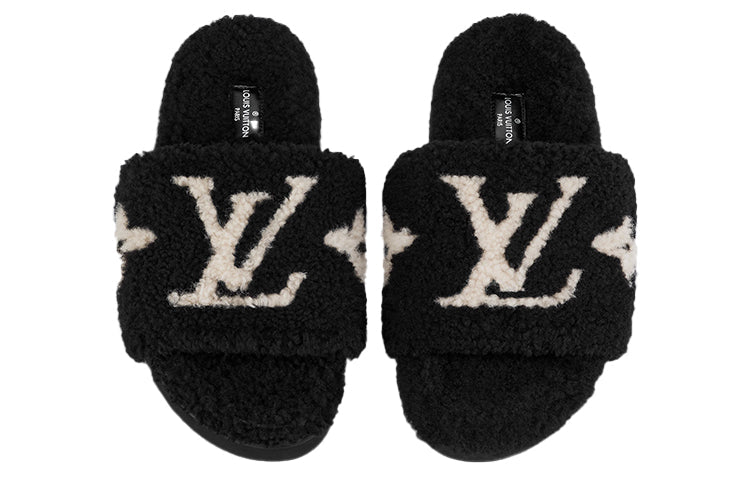 (WMNS) LOUIS VUITTON Paseo Comfort Mules 'Black with White Logo' 1A8ZIL