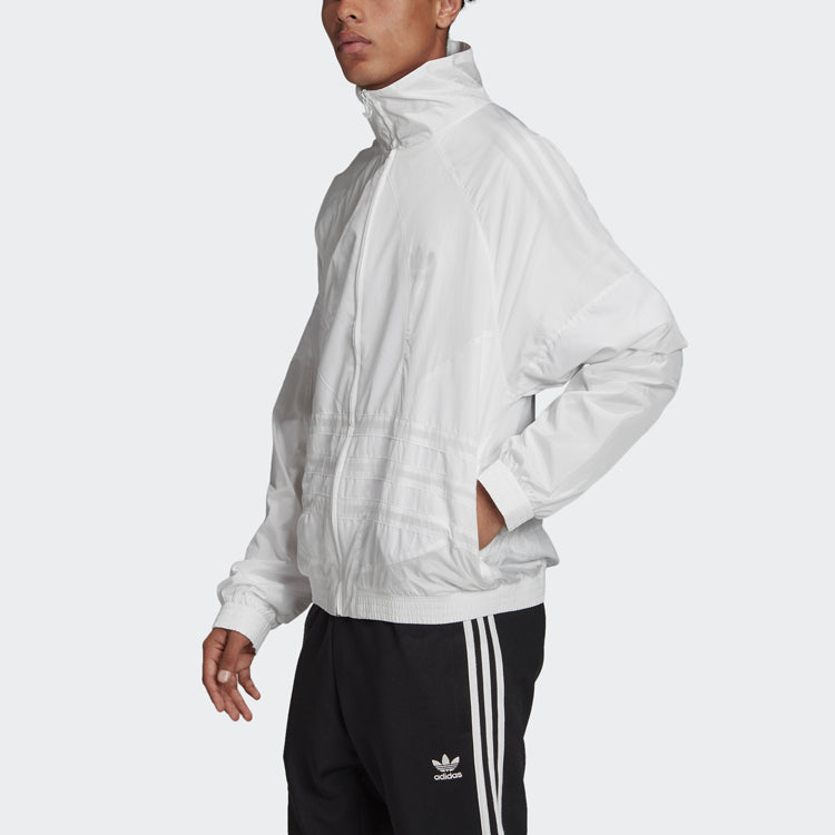 adidas originals Bg Trefoil Tt Solid Color Large Logo Athleisure Casual Sports Jacket White FM9889