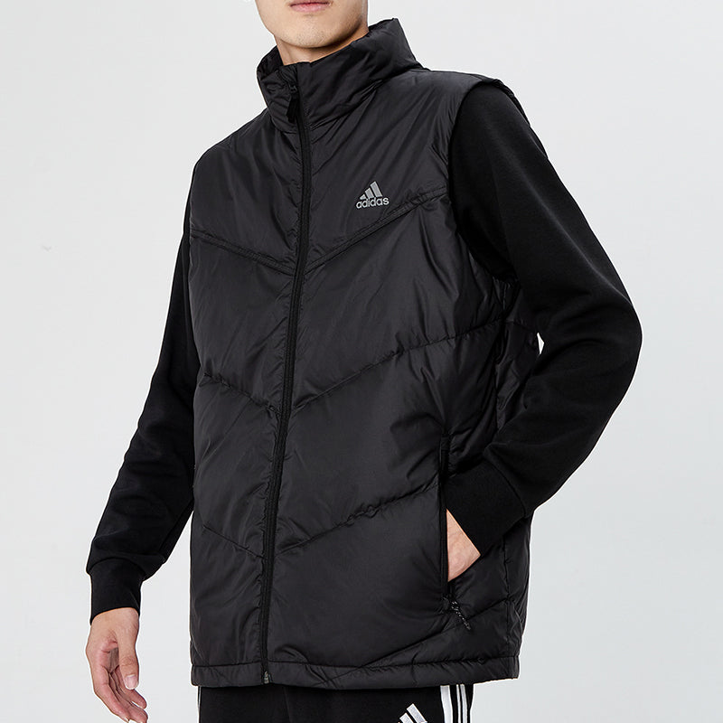 adidas Down Vest Outdoor Stay Warm Stand Collar Black H20775