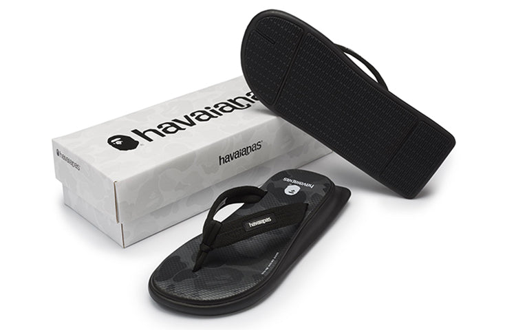 A BATHING APE Slide x Havaianas Black 1H23-191-951