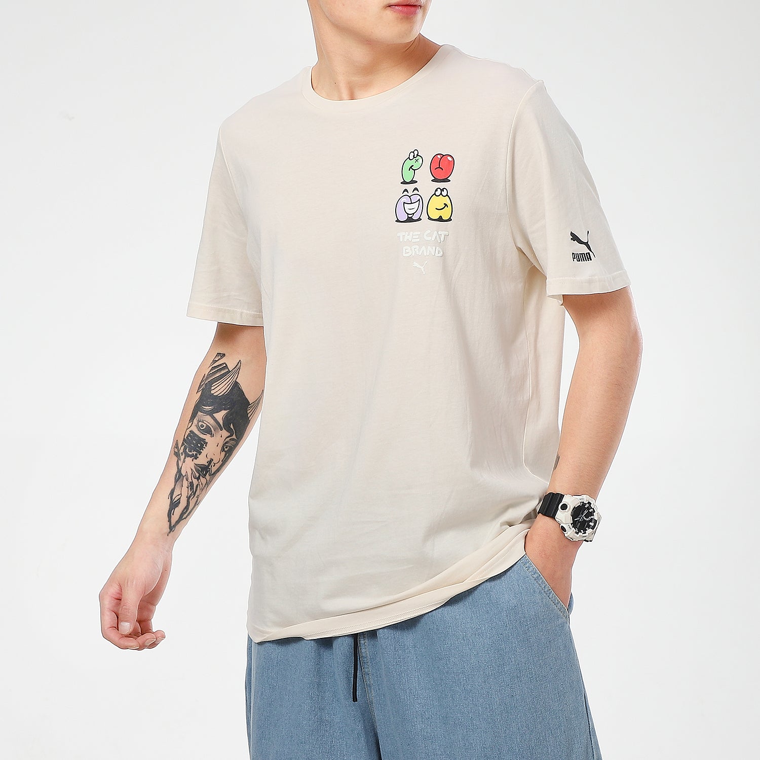 PUMA Graphic Streetwear T-Shirt 'Beige' 532612-75