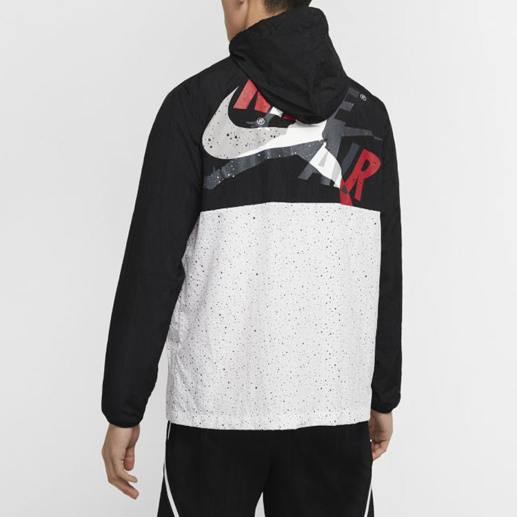 Men's Air Jordan AS J JM Clscs Windwear JKT Colorblock Hooded Jacket Black CT9369-010