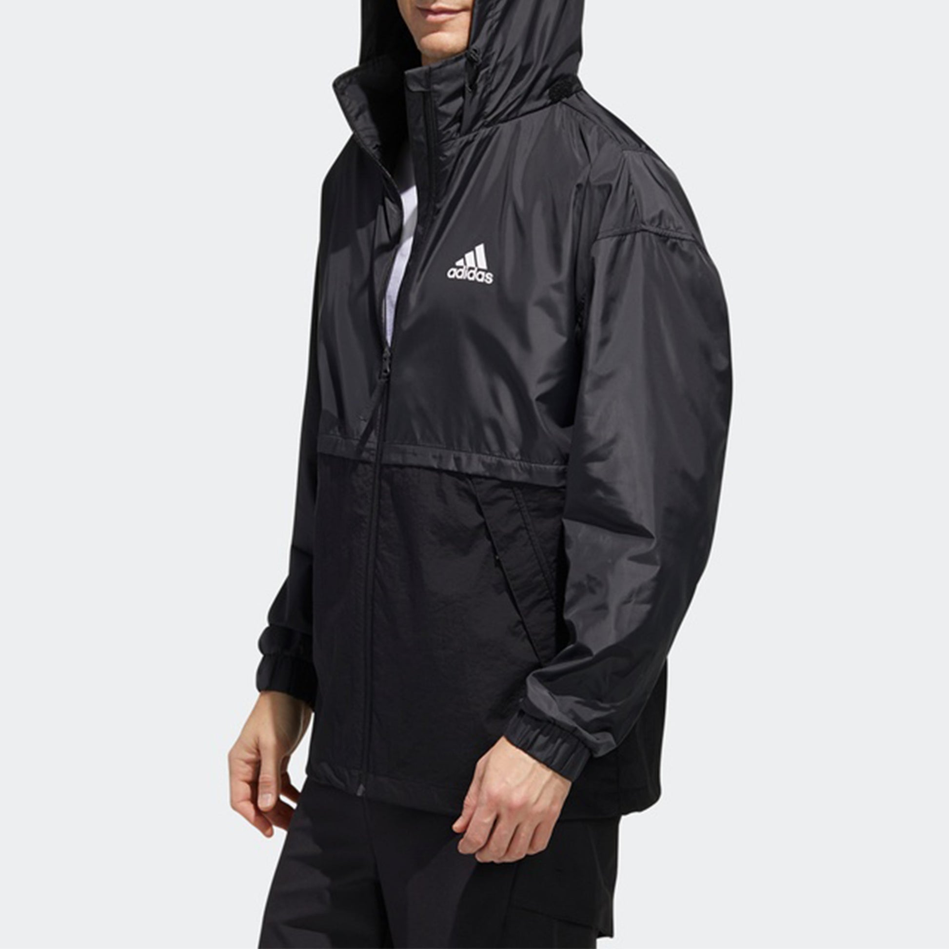 adidas Outdoor Splicing Causual Sports Jacket Male Black FM7516
