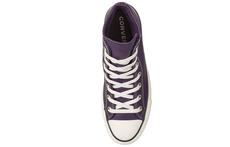 (WMNS) Converse Chuck Taylor All Star Platform Leather High Top Thick Sole White Purple 565852C
