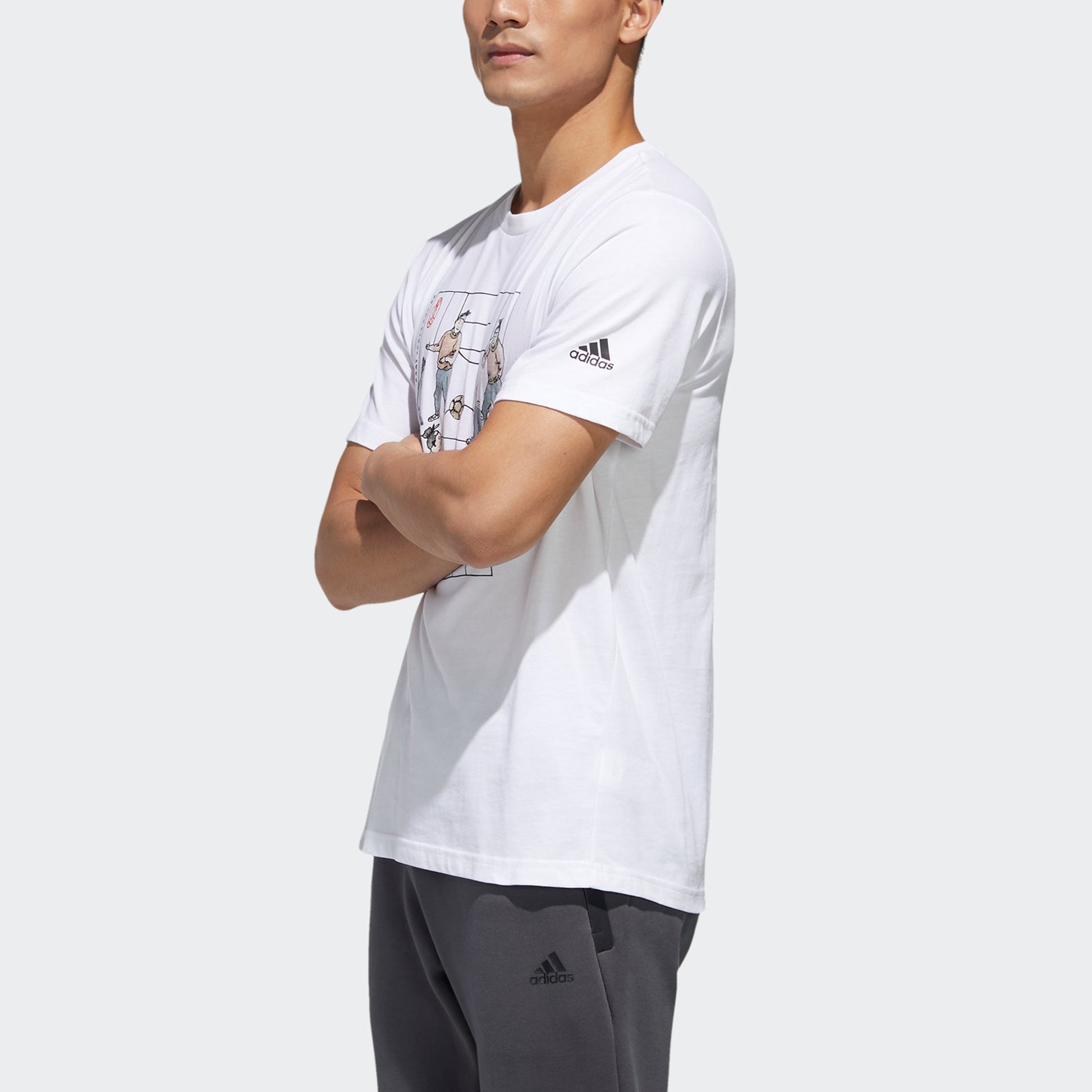 adidas Ub Gfx Tee 2 Funny Printing Sports Short Sleeve White GF3986
