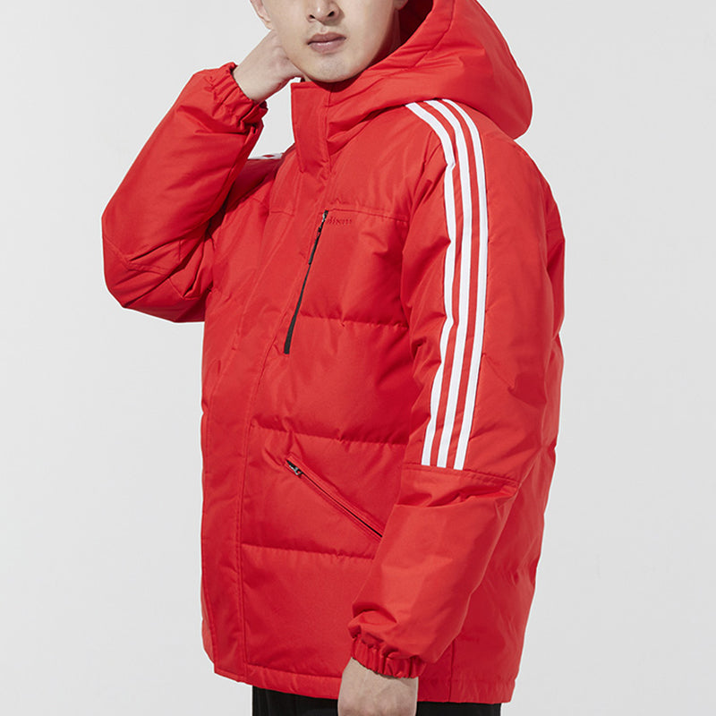 adidas neo M Dwn Wnt Prka Stay Warm Windproof hooded down Jacket Red H45279