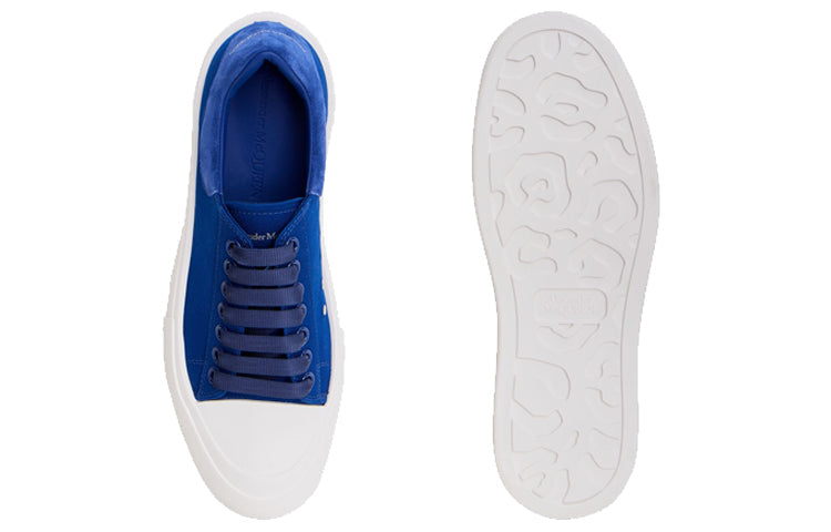 Alexander McQueen Deck Skate Plimsoll Lace Up 'Royal Blue White' 654594W4PQ14282