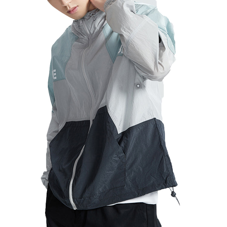Li-Ning Colorblock Sports Hooded Jacket 'Grey Green' AFDQ213-1