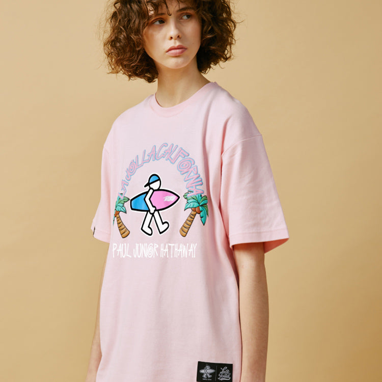 PJ's Vigor Multi-Color Pattern Printing Short Sleeve Unisex Pink 20SSTS10313-P